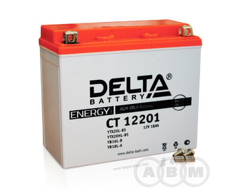 АКБ Delta 12V 18Ah необслуживаемый (СТ 12201, 177x88x154)